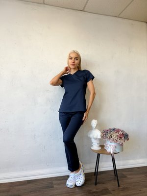 Женский медицинский костюм Коди темно-синий с брюками Стрит 53276 фото
