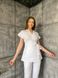 Жіночий медичний костюм Сесіл білий короткий рукав зі штанами Стріт 011 фото 2