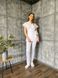 Жіночий медичний костюм Сесіл білий короткий рукав зі штанами Стріт 011 фото 1