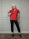 Жіночий медичний костюм Тіна червоний зі штанами Джоггер 44 1571 фото 1