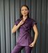 Жіночий медичний костюм Сесіл фіолет короткий рукав зі штанами Стріт 7203 фото 2