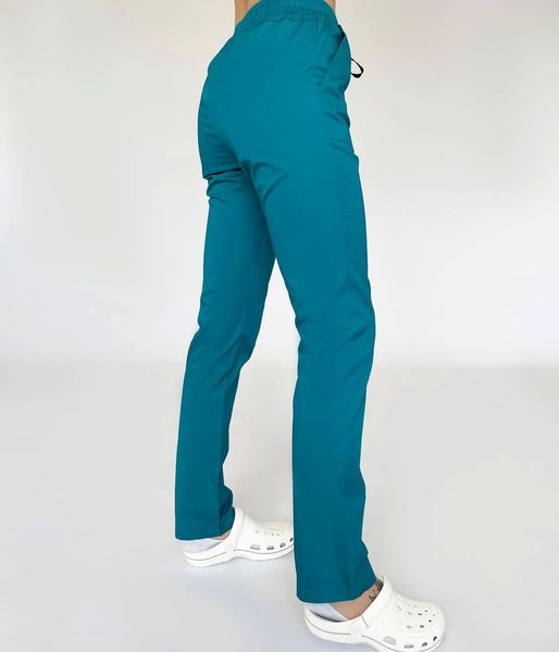 Жіночі медичні штани Стріт смарагд. Коттон 19464 фото